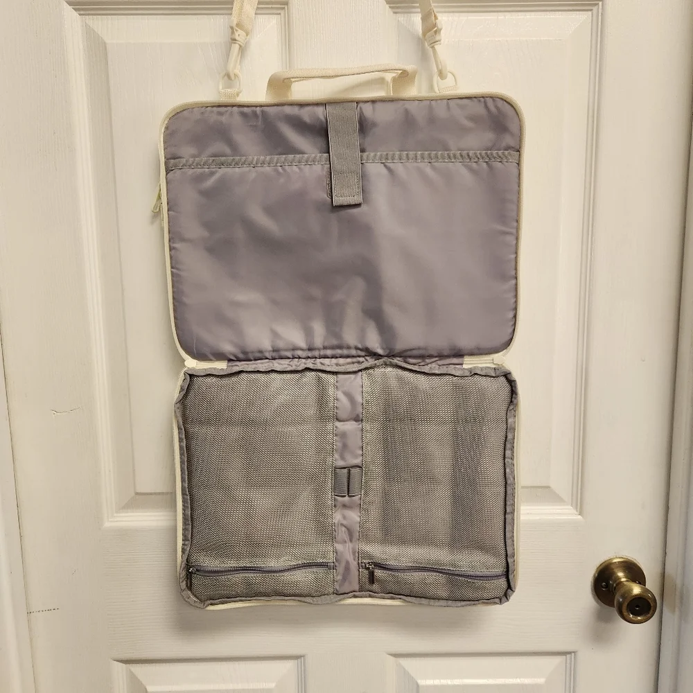 Cream Quilted Laptop Bag
